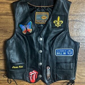 First Classics • Harley Davidson • Vintage • Large  • Black • Leather • Vest